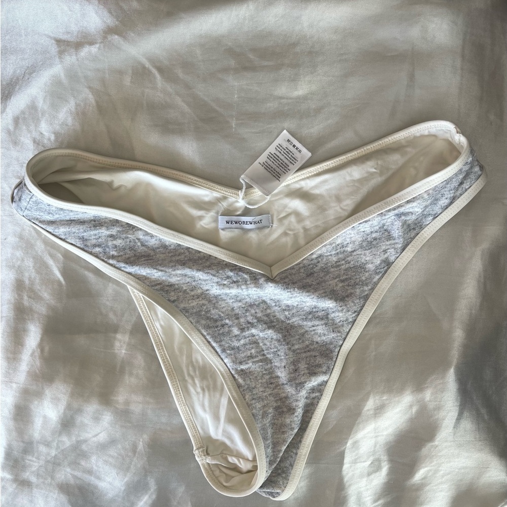 Weworewhat Revolve delilah bikini bottoms Medium gray and white